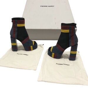 NIB Pierre Hardy Scarlett Leather Platform Heel Boots